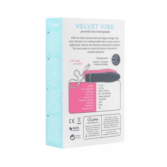 Easytoys - vibrador tipo varita recargable - silicona negra