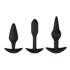 Easytoys - set de plugs anales variados - silicona negra