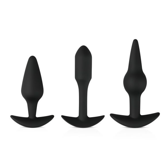 Easytoys - set de plugs anales variados - silicona negra