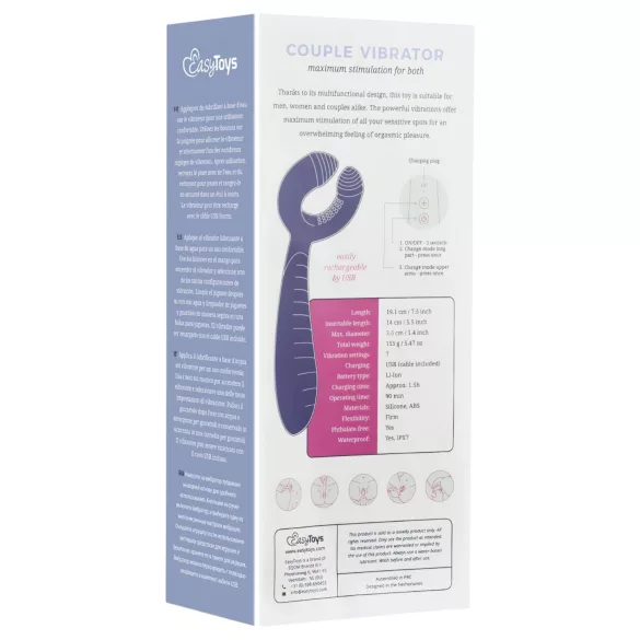 Easytoys Couple - vibrador para pareja recargable e impermeable - lila