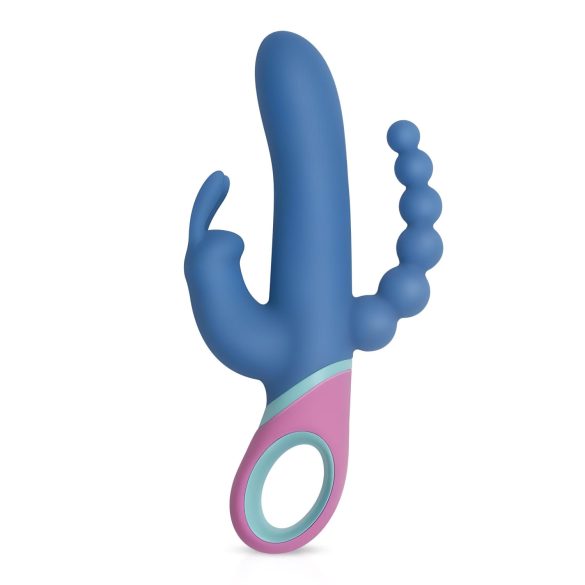 PMV20 Vice Double - vibrador triple rotatorio - silicona azul