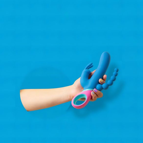 PMV20 Vice Double - vibrador triple rotatorio - silicona azul