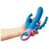 PMV20 Vice Double - vibrador triple rotatorio - silicona azul