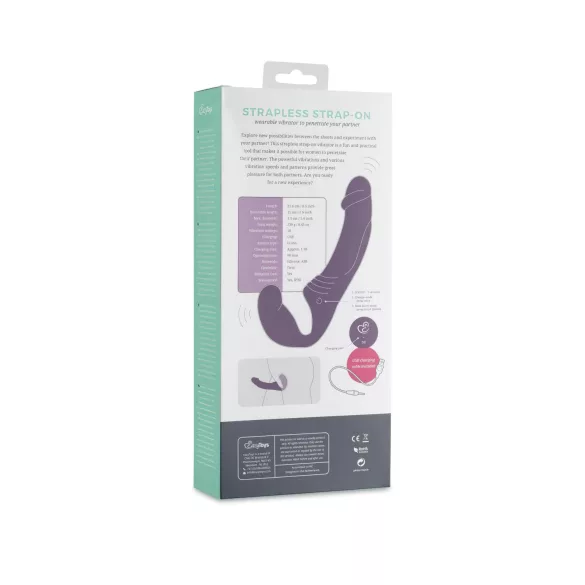 Easytoys - consolador strap-on vibrador recargable sin arnés lila