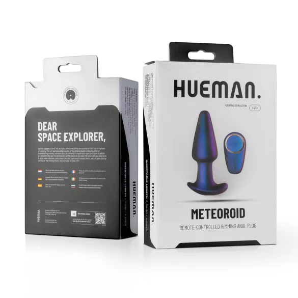 Hueman Meteoroid - vibrador anal rotatorio con esferas - control remoto - lila