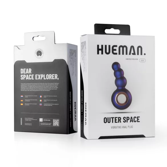 Hueman Outer Space - vibrador anal recargable con perlas - silicona lila