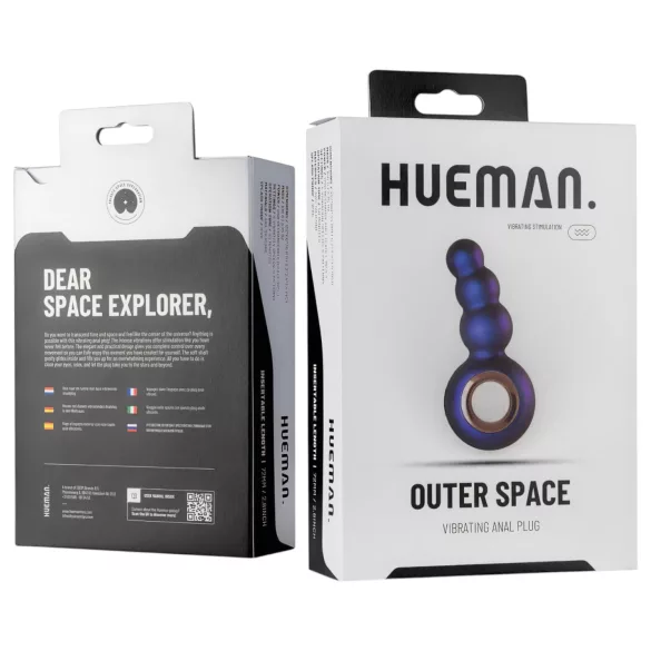 Hueman Outer Space - vibrador anal recargable con perlas - silicona lila