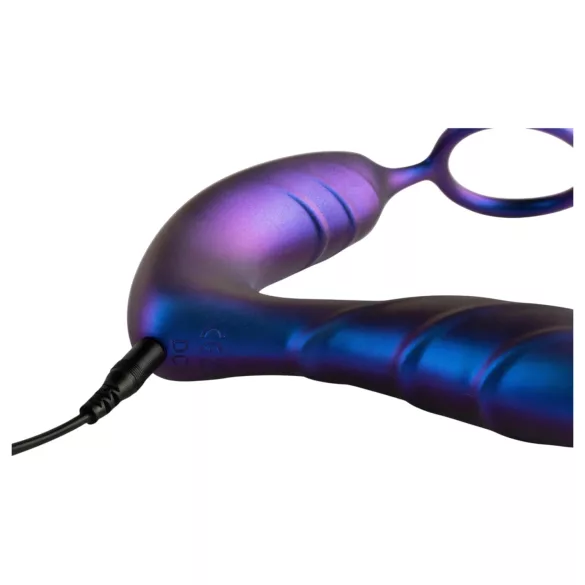 Hueman Black Hole - vibrador anal con control remoto y anillo para el pene (morado)