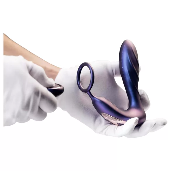 Hueman Black Hole - vibrador anal con control remoto y anillo para el pene (morado)