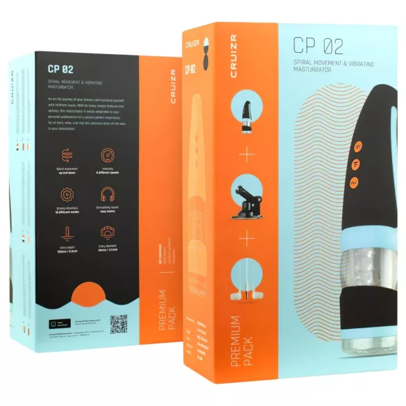 CRUIZR CP02 - masturbador giratorio vibratorio (negro)