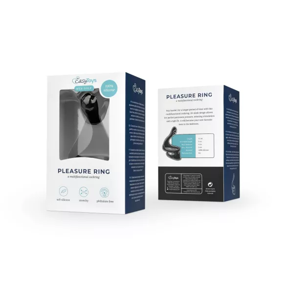 Easytoys - anillo para pene y testículos - elástico - negro
