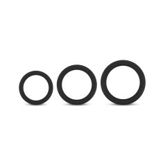 Easytoys - Anillo para pene - set 3 piezas - silicona negra