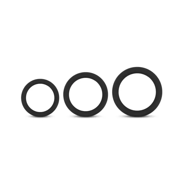 Easytoys - Anillo para pene - set 3 piezas - silicona negra
