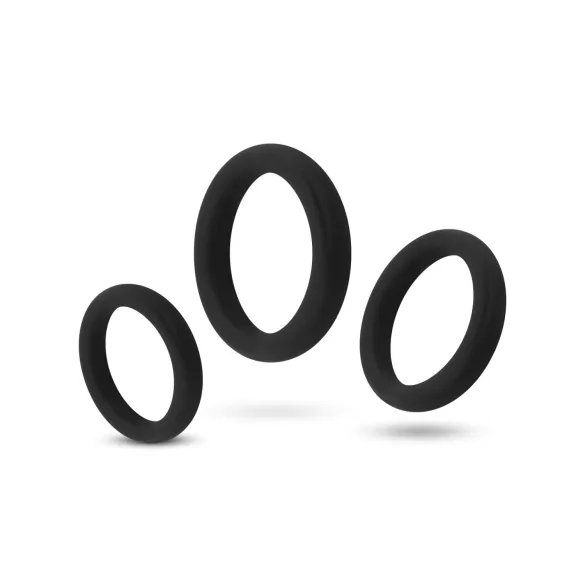 Easytoys - Anillo para pene - set 3 piezas - silicona negra