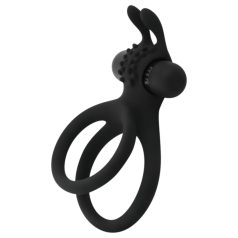   Easytoys - Anillo para pene y testículos vibrador - silicona negra