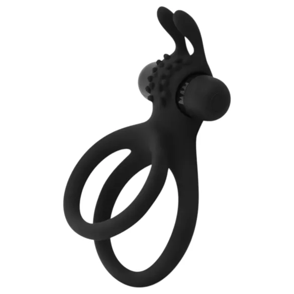 Easytoys - Anillo para pene y testículos vibrador - silicona negra