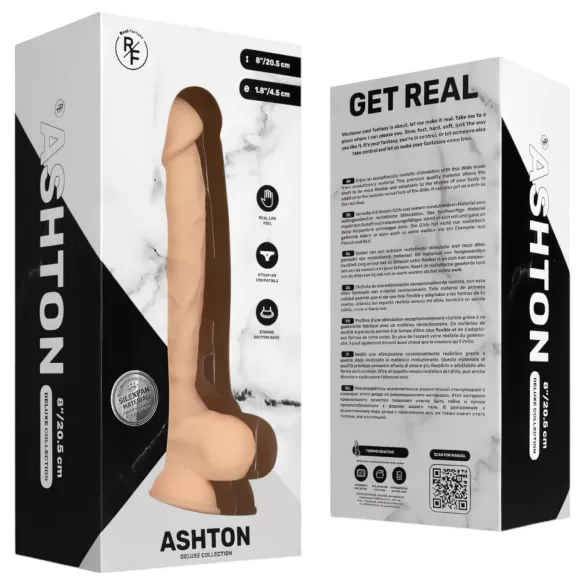 Real Fantasy Ashton - consolador realista con testículos - 20,5 cm color natural