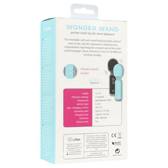 Easytoys Wonder Wand - mini masajeador vibrador recargable - negro