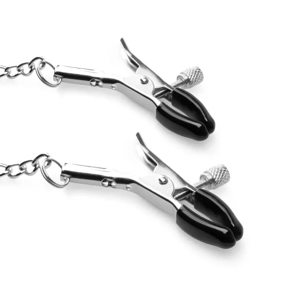 Bedroom Fantasies - mordaza con pinzas para pezones - metal negro plateado