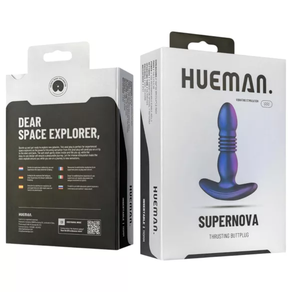 Hueman Supernova - consolador anal con empuje y vibración - silicona lila
