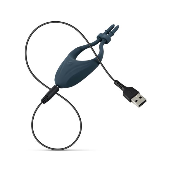 Boners - anillo vibrador ajustable para pene - silicona azul