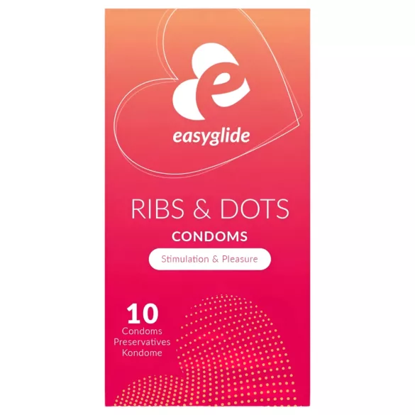 EasyGlide - preservativo texturizado con puntos y estrías - 10 unidades