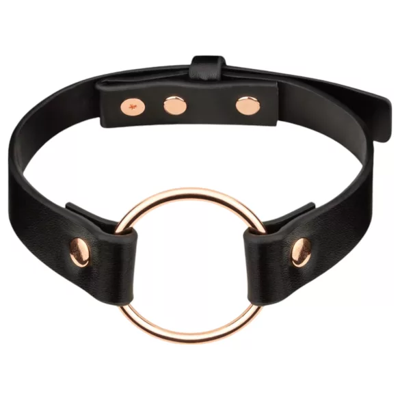 Rosy Gold - collar ajustable - cuero sintético negro y oro rosa
