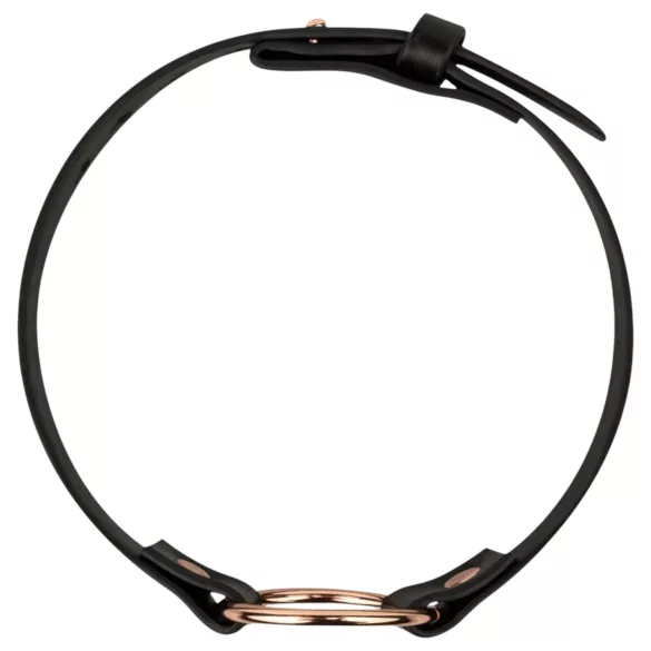 Rosy Gold - collar ajustable - cuero sintético negro y oro rosa