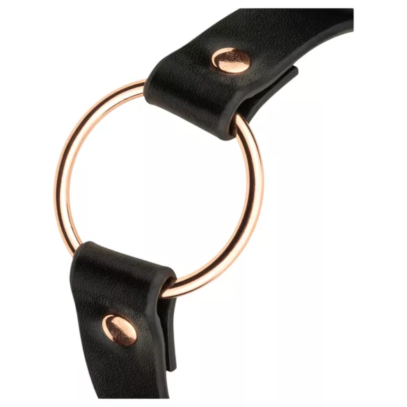 Rosy Gold - collar ajustable - cuero sintético negro y oro rosa