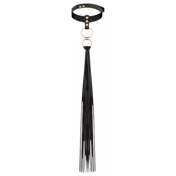 Rosy Gold - collar y pala de azotes - cuero negro