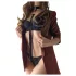 Rosy Gold - collar y pala de azotes - cuero negro