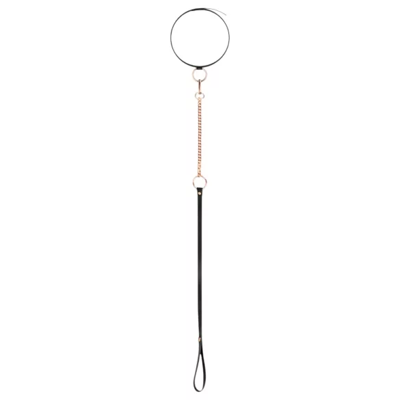 Rosy Gold - collar y correa BDSM - metal negro y oro rosa