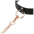 Rosy Gold - collar y correa BDSM - metal negro y oro rosa