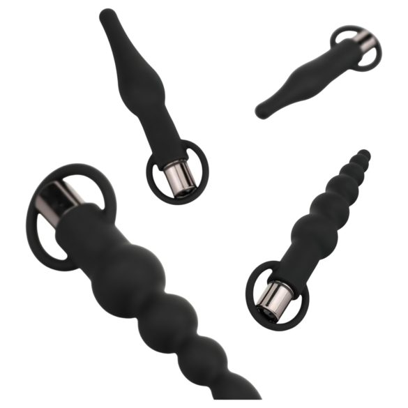 Easytoys - set de vibrador anal recargable - 4 piezas - negro