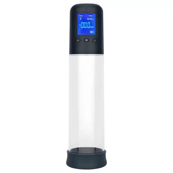 Boners - bomba de vacío automática LCD para pene - transparente negro