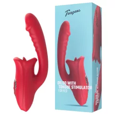   Teazers - consolador vibrador con estimulador de clítoris con lengua (rojo)