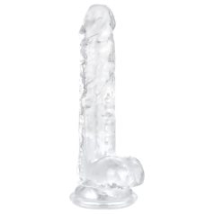 EasyToys - consolador con testículos - 17 cm - transparente