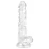 EasyToys - consolador con testículos - 17 cm - transparente