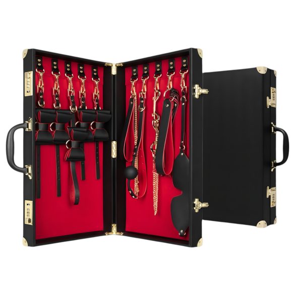 Fantasías de Dormitorio - Maleta BDSM 13 piezas (negro)