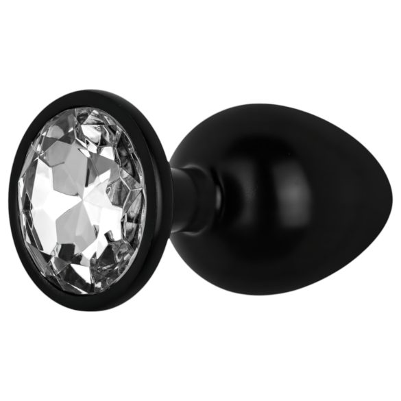 Colección Easytoys Anal - Plug con piedra - Talla S (negro)