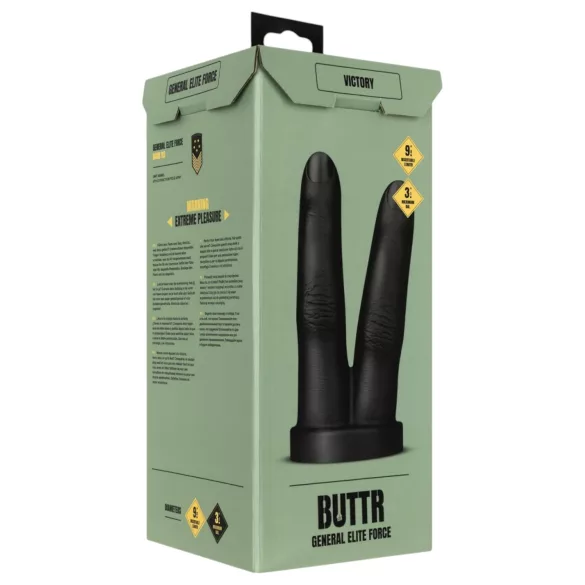 BUTTR Victory - consolador anal doble dedo - silicona negra