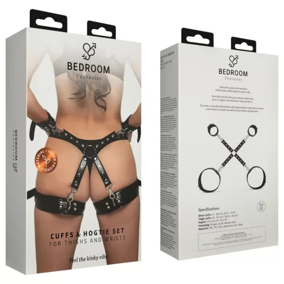 Bedroom Fantasies - juego de esposas muñeca y muslo - negro