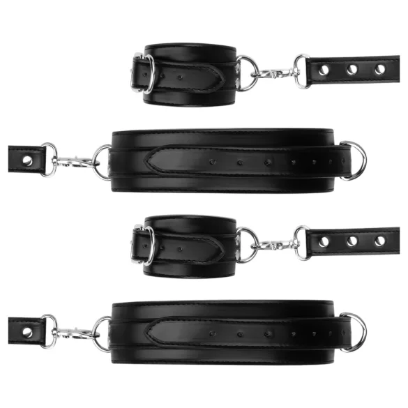 Bedroom Fantasies - juego de esposas muñeca y muslo - negro