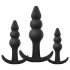 EasyToys - set plug anal bolas - 3 piezas - silicona negro