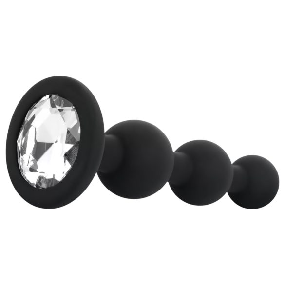 EasyToys - Plug anal con cuentas (negro)