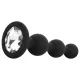EasyToys - plug anal con bolas - silicona negra