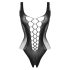 Christine - Body de red con escote profundo (negro) - XS-XL
