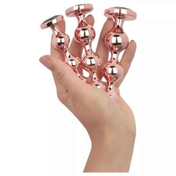 Rosy Gold - juego de dildos anales (oro rosado)