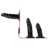 Easytoys - arnés con triple consolador - silicona negra