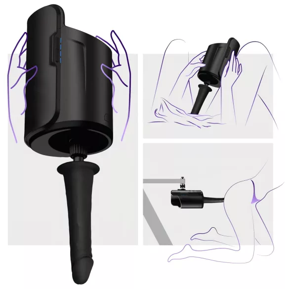 Kiiroo - consolador realista con vacío - 19 cm - negro
